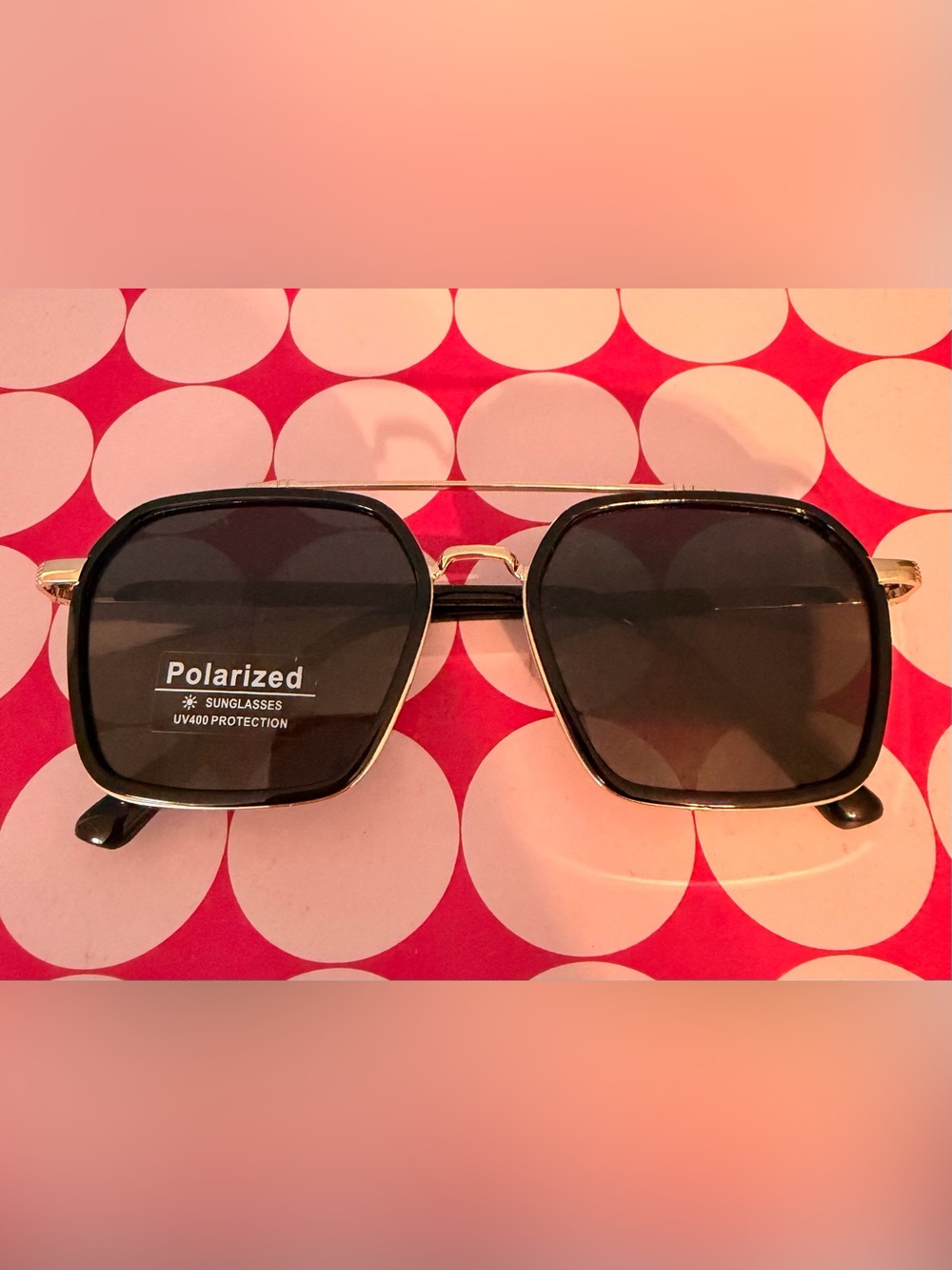 Looks Summer Cutie Tangle-Free Polarized Sunglasses Black Gold